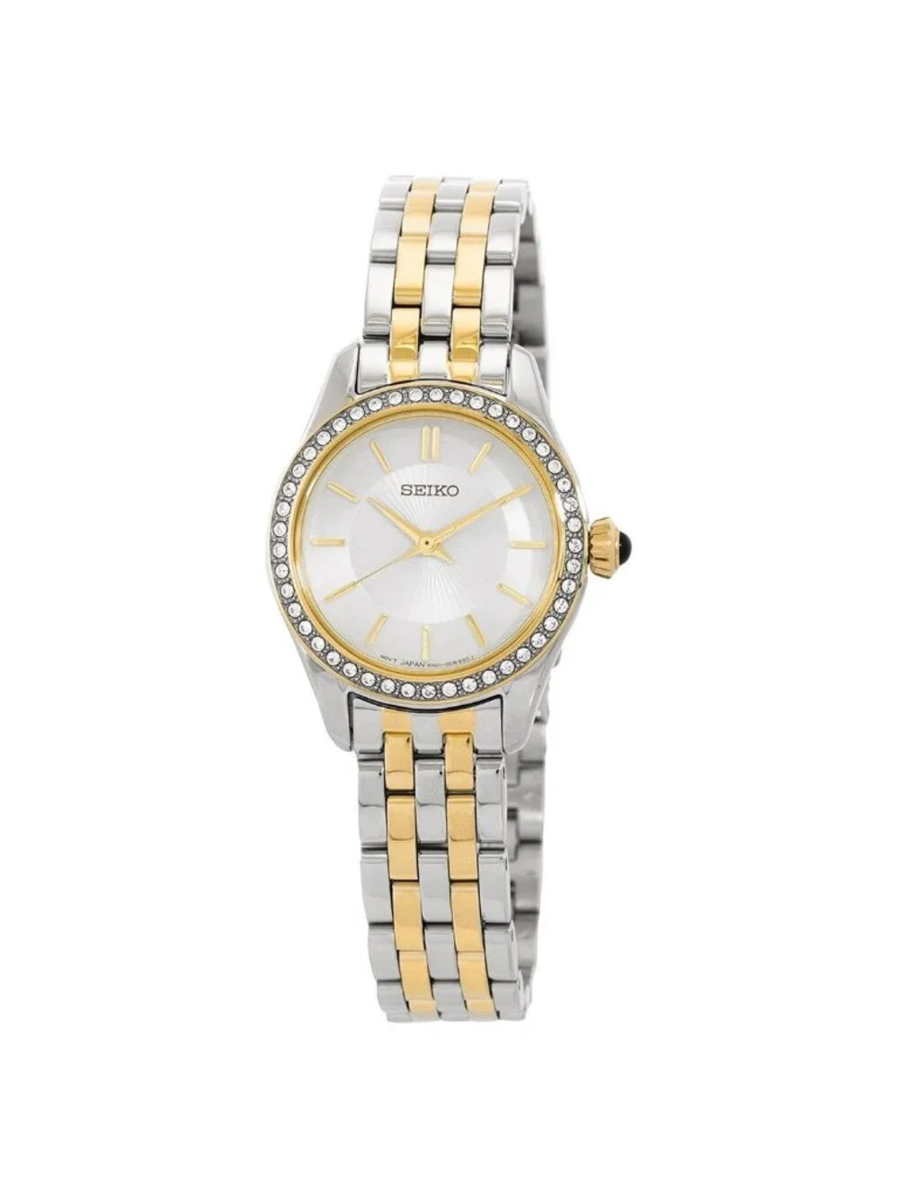 NWT Seiko Essentials Quartz Crystal White Dial Two-Tone Ladies Watch P1